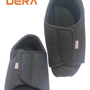 Close-up of the DERA Therapeutic Foot Support Shoe with the distinctive DERA logo.