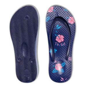 Footlogics Tiki Girl Chappal in Indigo, orthopaedic design with advanced arch support, ideal for people with Flat Feet or Heel Pain. Distributed in Chennai by DERA.